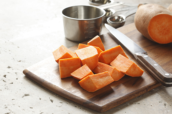 Chopped sweet potatoes