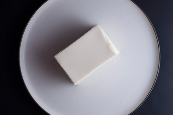 Silken tofu on a plate