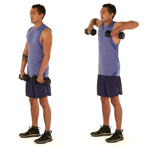 dumbbell upright row