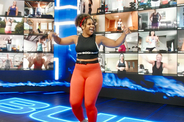 BODi trainer Lacee on the BODi set