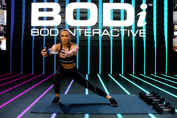 Beachbody Super Trainer Megan Davies on the set of BODi