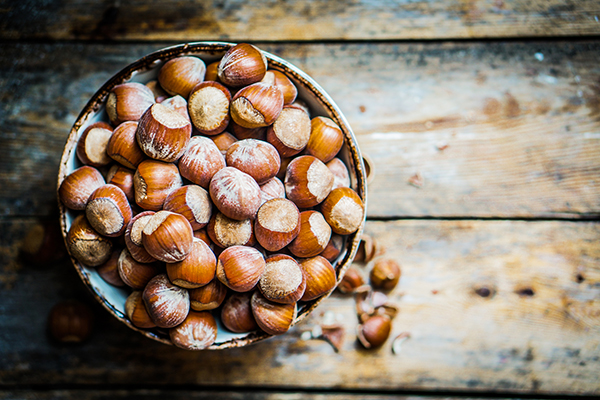 Hazelnuts in a bowl