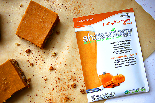 Pumpkin Spice Vegan Shakeology bars