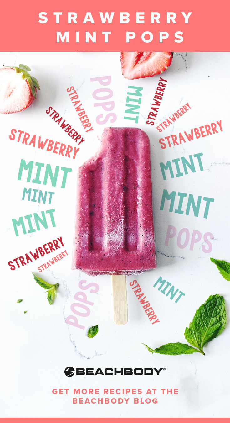 Vegan Strawberry Mint Popsicles