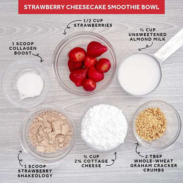 Strawberry-Cheesecake-Smoothie-Bowl With Collagen Boost