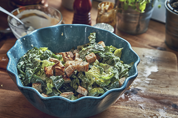 Caesar salad in a bowl