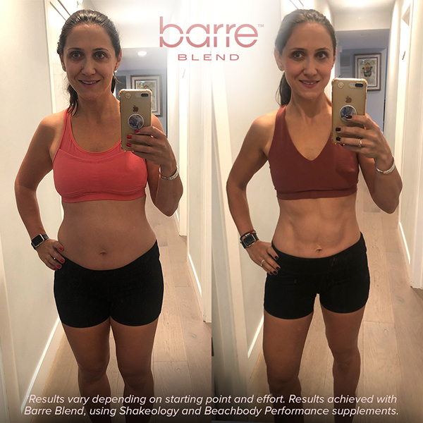 Before and after photos with Barre Blend