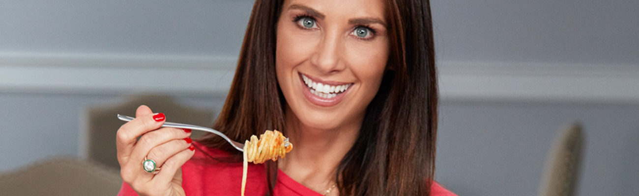 Autumn Calabrese eating pasta