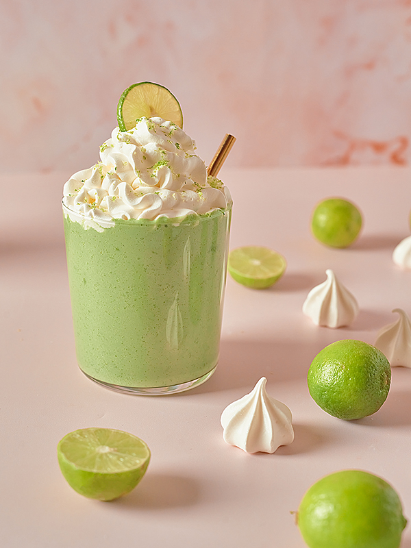 Coconut Key Lime Pie Smoothie in a glass