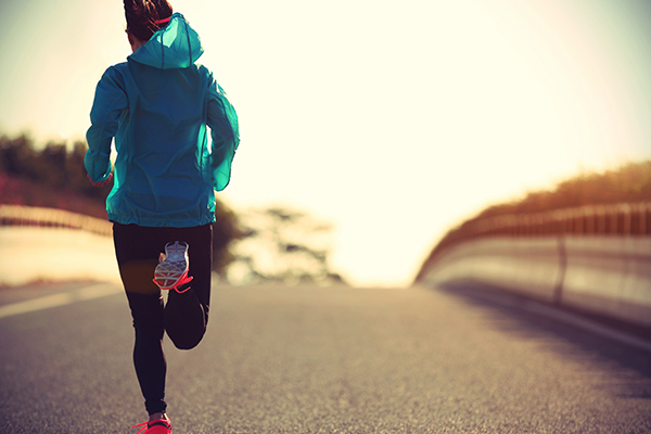 Woman running outside