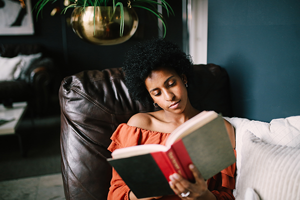 Woman reading a book