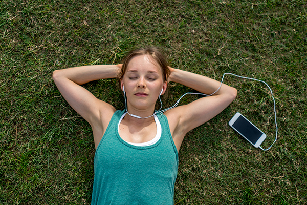 Woman relaxing at the park