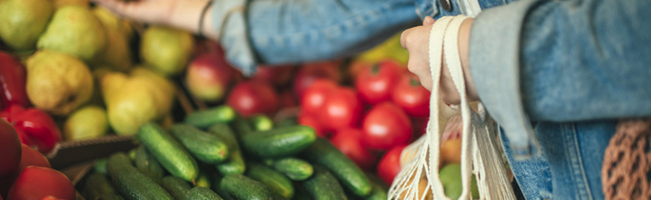 Woman shopping for produce