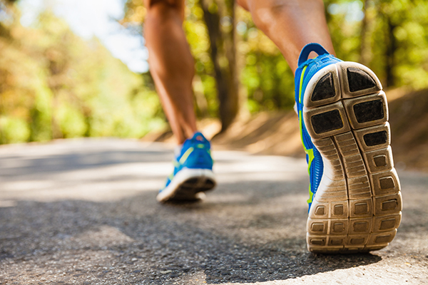 Closeup of running shoe