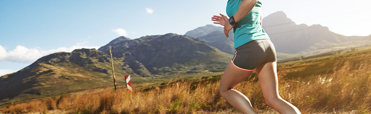 Woman on a run outside