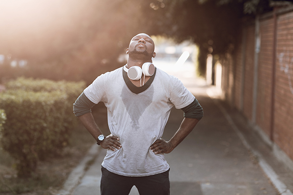 Man exhausted after a run