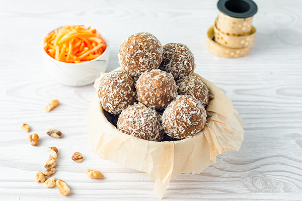 Carrot Cake Energy Bites in a bowl