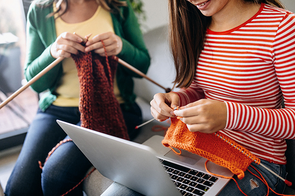 Women knitting