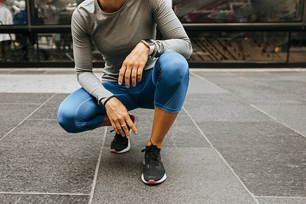 Woman runner taking a break