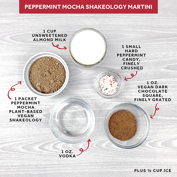 Peppermint Mocha Shakeology Martini ingredients