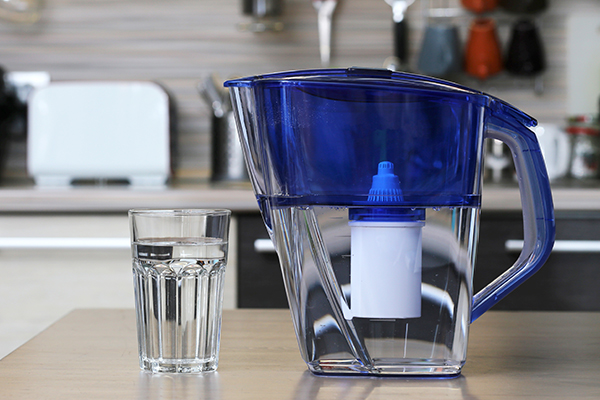 Filtered water carafe and glass