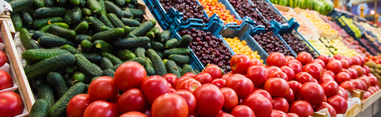 Produce section at grocery store