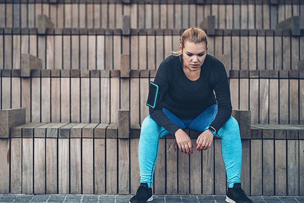 Woman resting after a workout