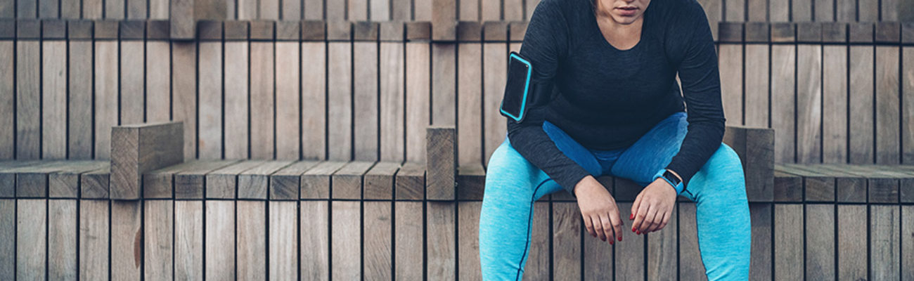 Woman resting after a workout