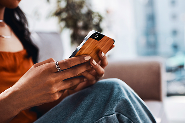 Woman looking at cellphone