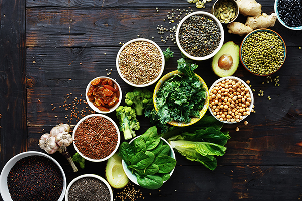 Legumes and beans on a table