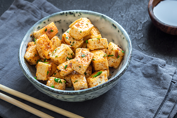 Bowl of stir-fry tofu