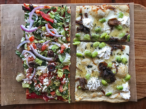 Vegetarian pizza slices