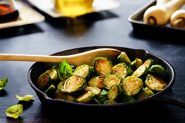 Pan-fried Brussels sprouts