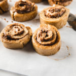 Cinnamon Roll Bites on counter