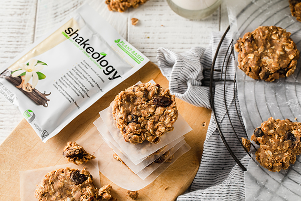 Shakeology No Bake Oatmeal Raisin Cookies with Shakeology packet