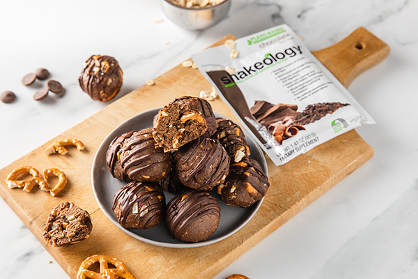 Shakeology Peanut Butter Pretzel Bites on a plate