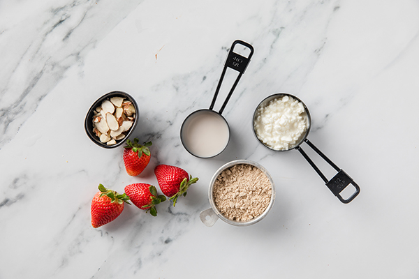 Strawberries and Cream Mousse ingredients