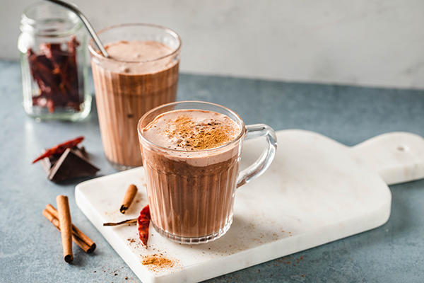 Mayan Chocolate Shakeology in glasses