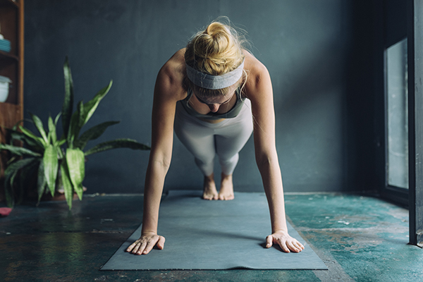 Woman in plank position