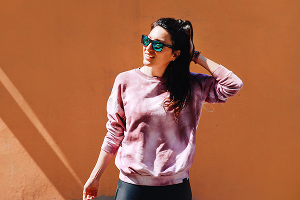 Woman wearing sunglasses on sunny day