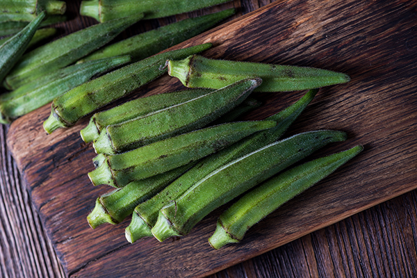 Whole raw okra