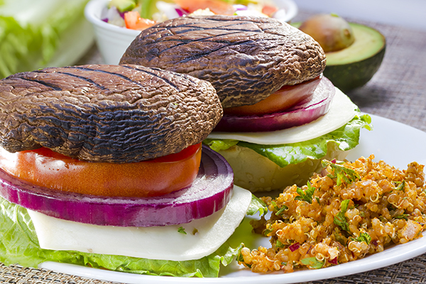 Grilled portobello mushroom caps