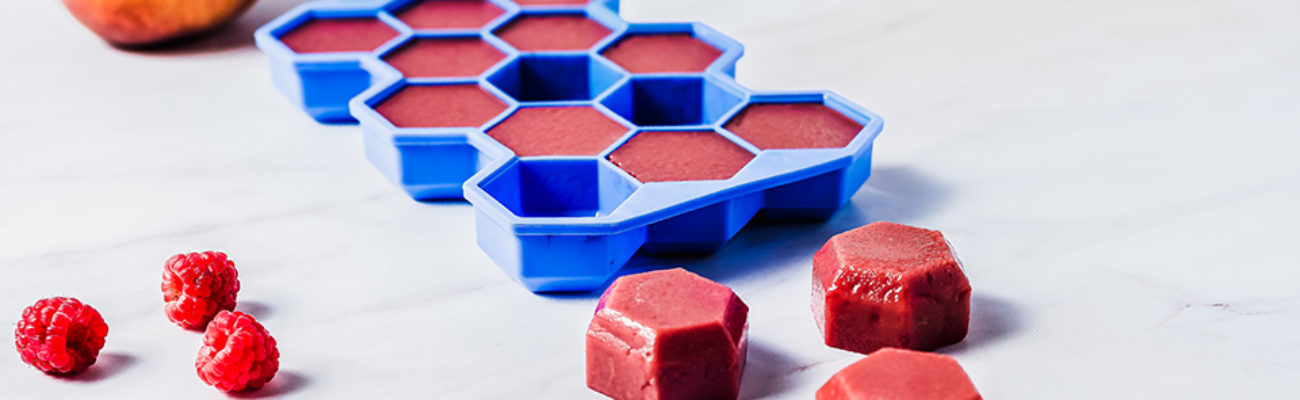 Raspberry Peach Energize Gummies in a mold