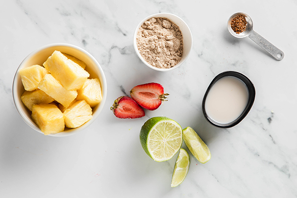 Cinco de Mayo Smoothie Bowl ingredients, top view