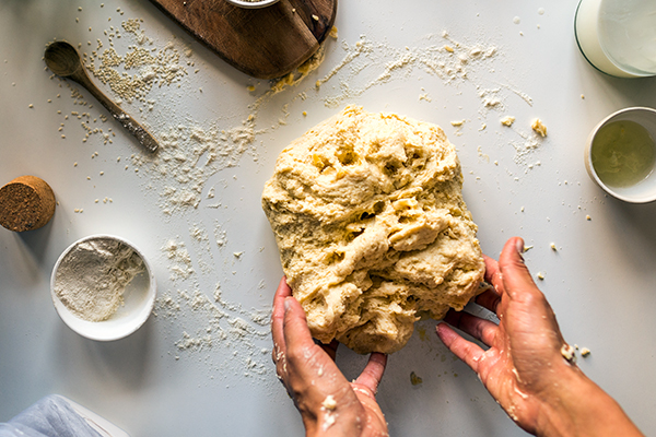 Making dough with almond flour