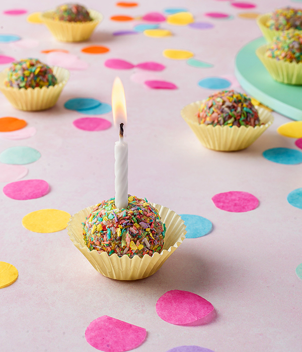 Ricotta Poundcake Birthday Bites with candle