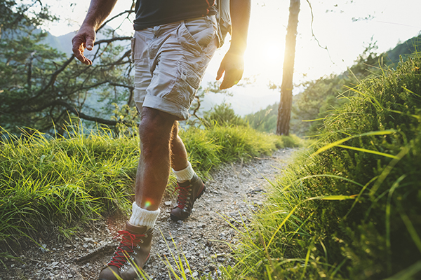 Man walking on nature trail