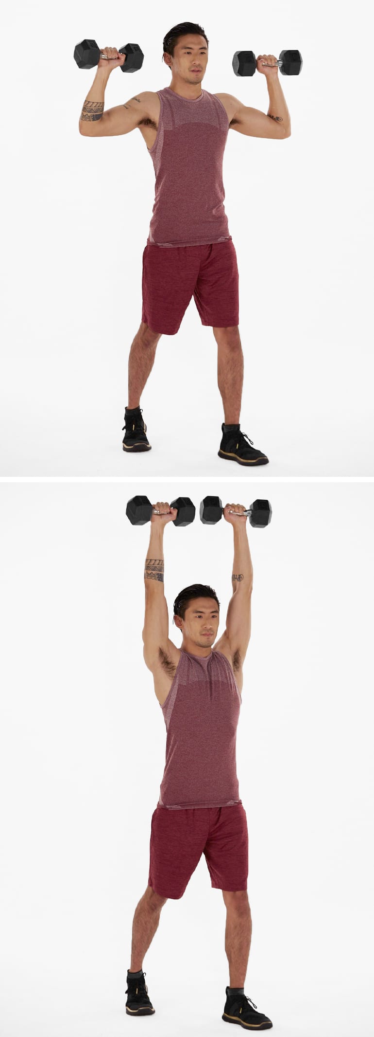 standing military press shoulder workouts