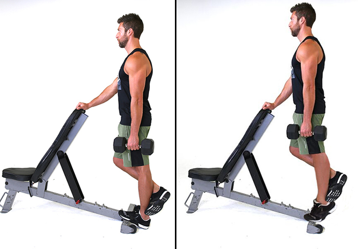 Single leg calf raises on a step sale