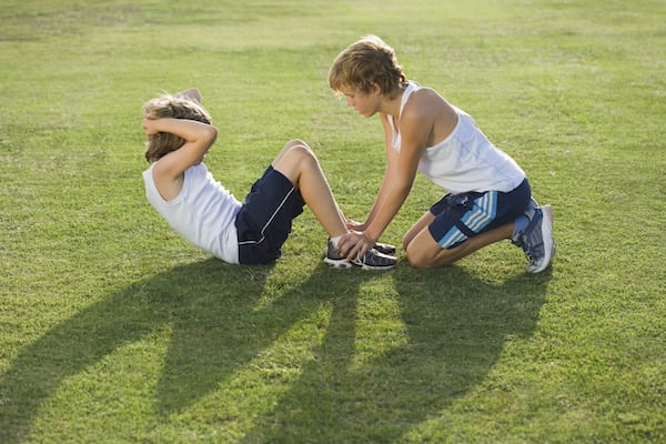 kids doing sit-ups | presidential fitness test